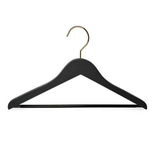 Black Maple Wood Clothing Hanger with anti-slip
