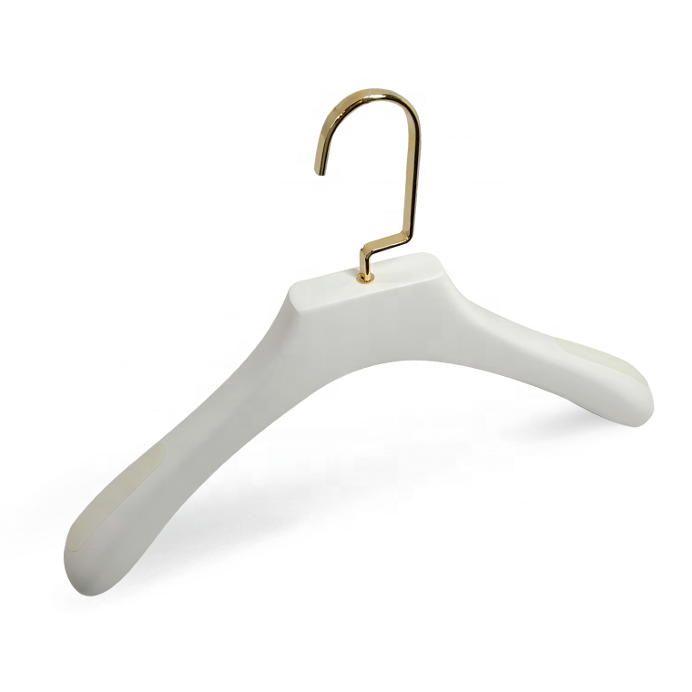 White Beech Wood Suit Clothing Hanger with Anti-slip