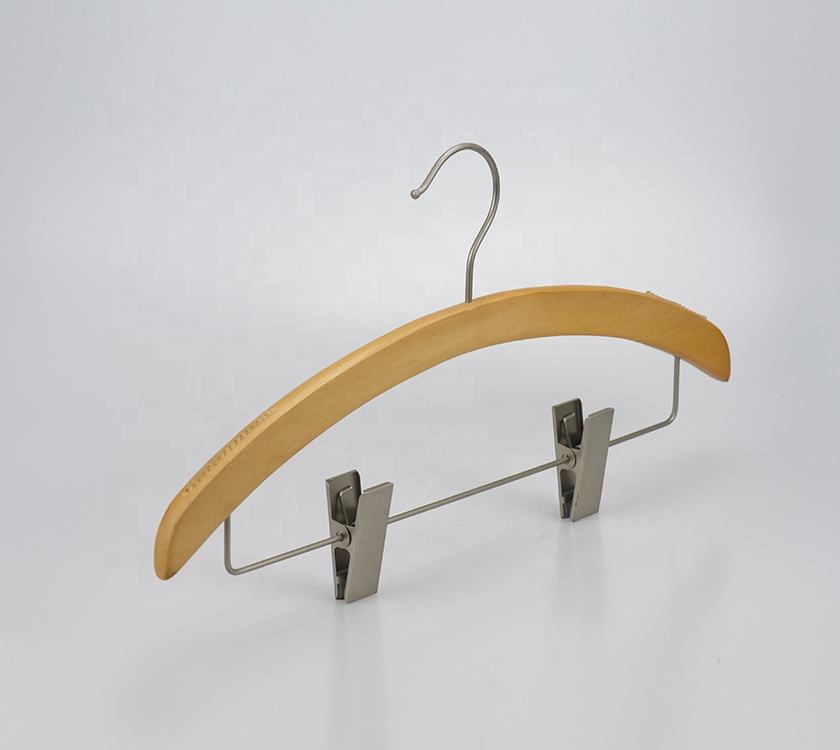 Lotus Wood Hanger With Clips for Women's Cloths Brands