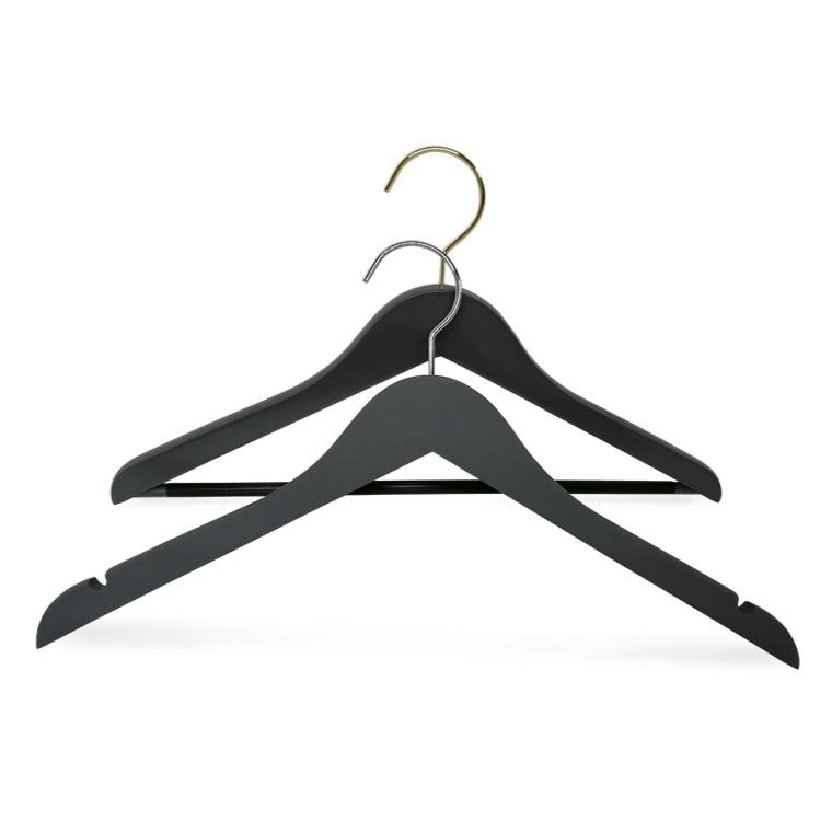 Black Maple Wood Clothing Hanger with anti-slip