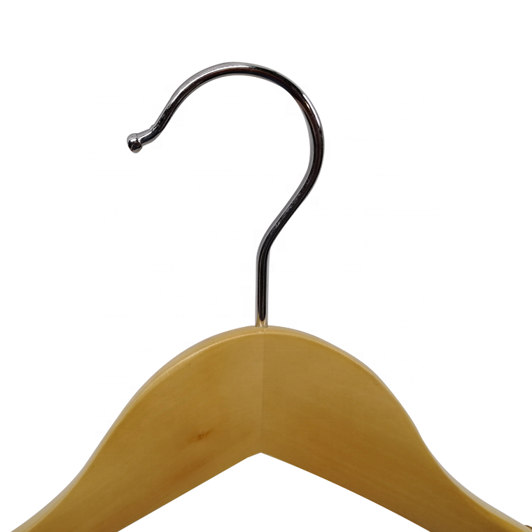 Lotus Wood Suits Hanger With Velvet Shoulder Round Bar