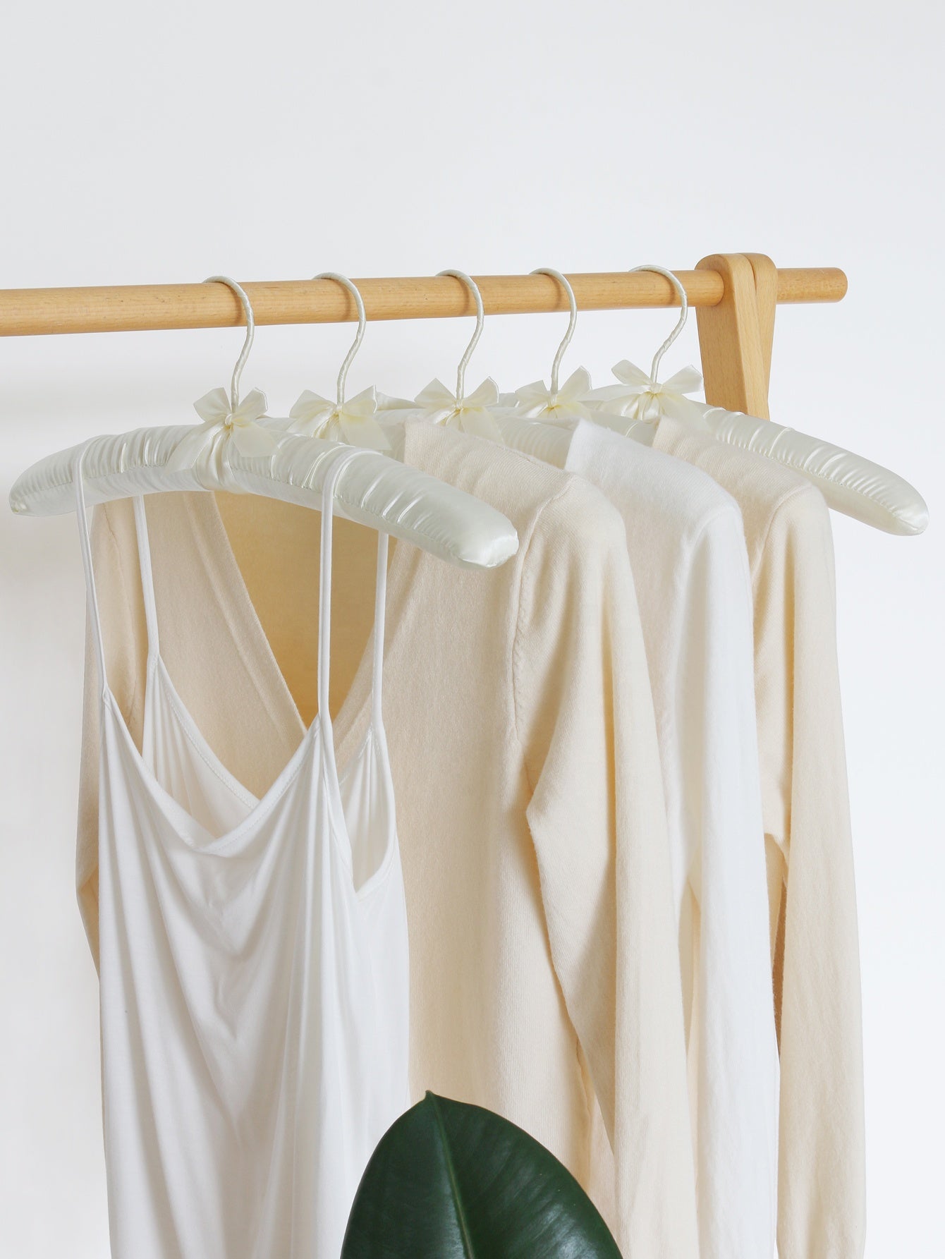 Beige Satin Hanger For Suit Shirt Women Hanger