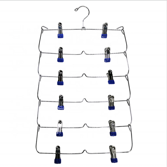 6 tier Blue Color Metal Multi Tiers Hangers With Clips