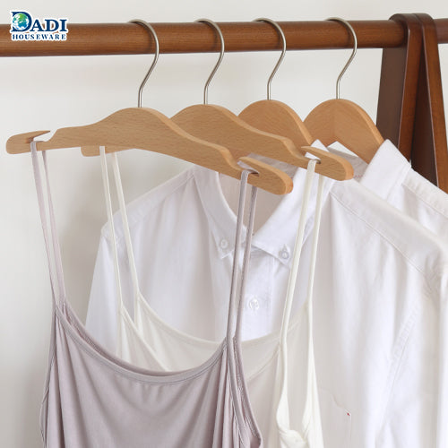 Beechwood bra hanger with anti-slip notches