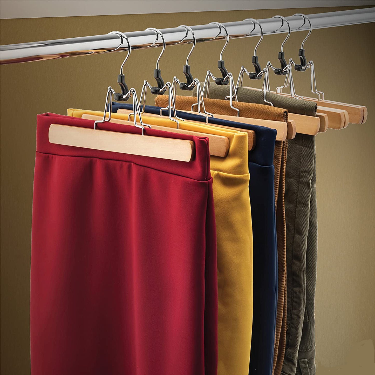 Custom Natural and Sturdy Wooden Trouser Hangers