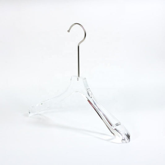 White acrylic cloth hanger with anti slip strip