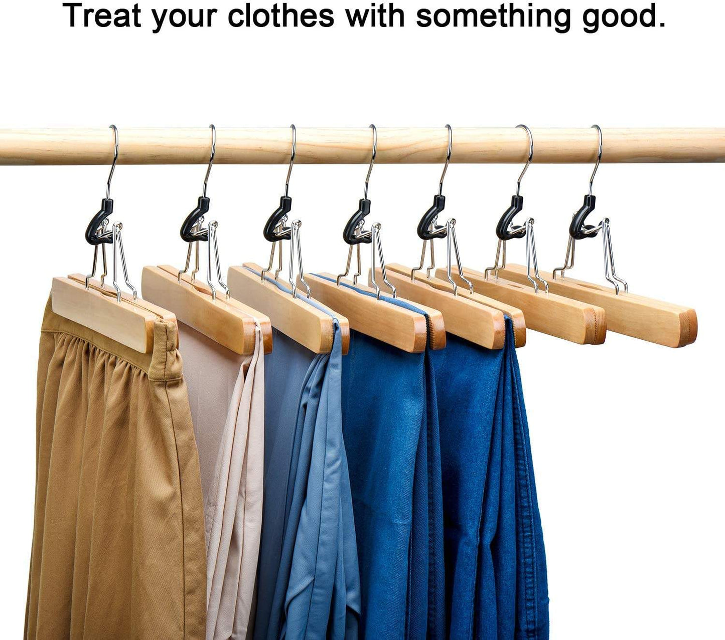 Custom Natural and Sturdy Wooden Trouser Hangers
