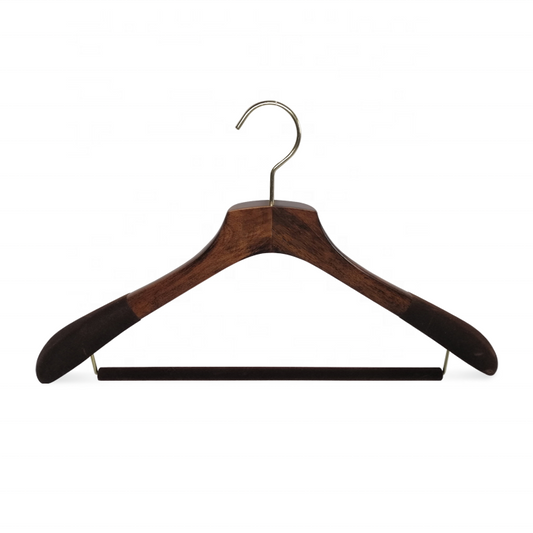 Wooden Hangers With Velvet Shoulder