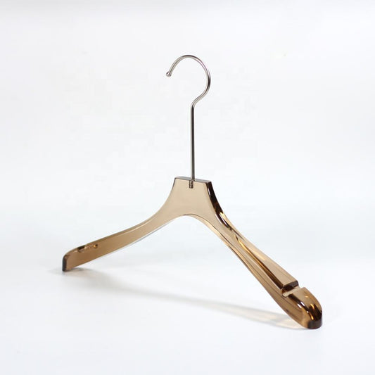Brown acrylic cloth hanger with anti slip strip