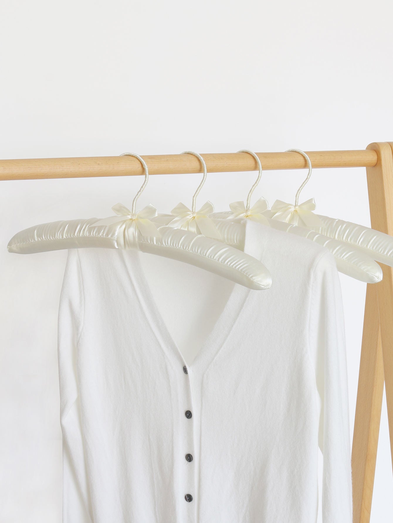 Beige Satin Hanger For Suit Shirt Women Hanger