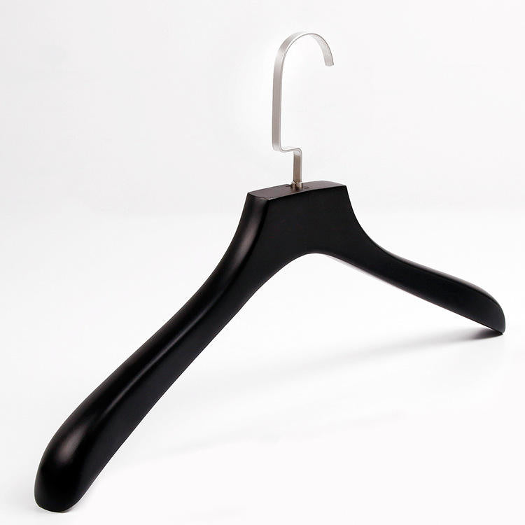 Black Solid Wooden Clothes Hanger For Adult Clothes