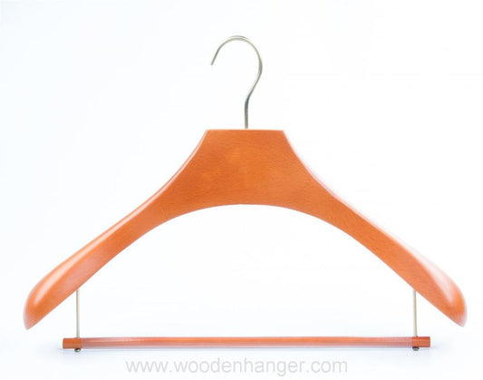 Luxury Beech Wooden Suit Hangers With Anti-slip Bar