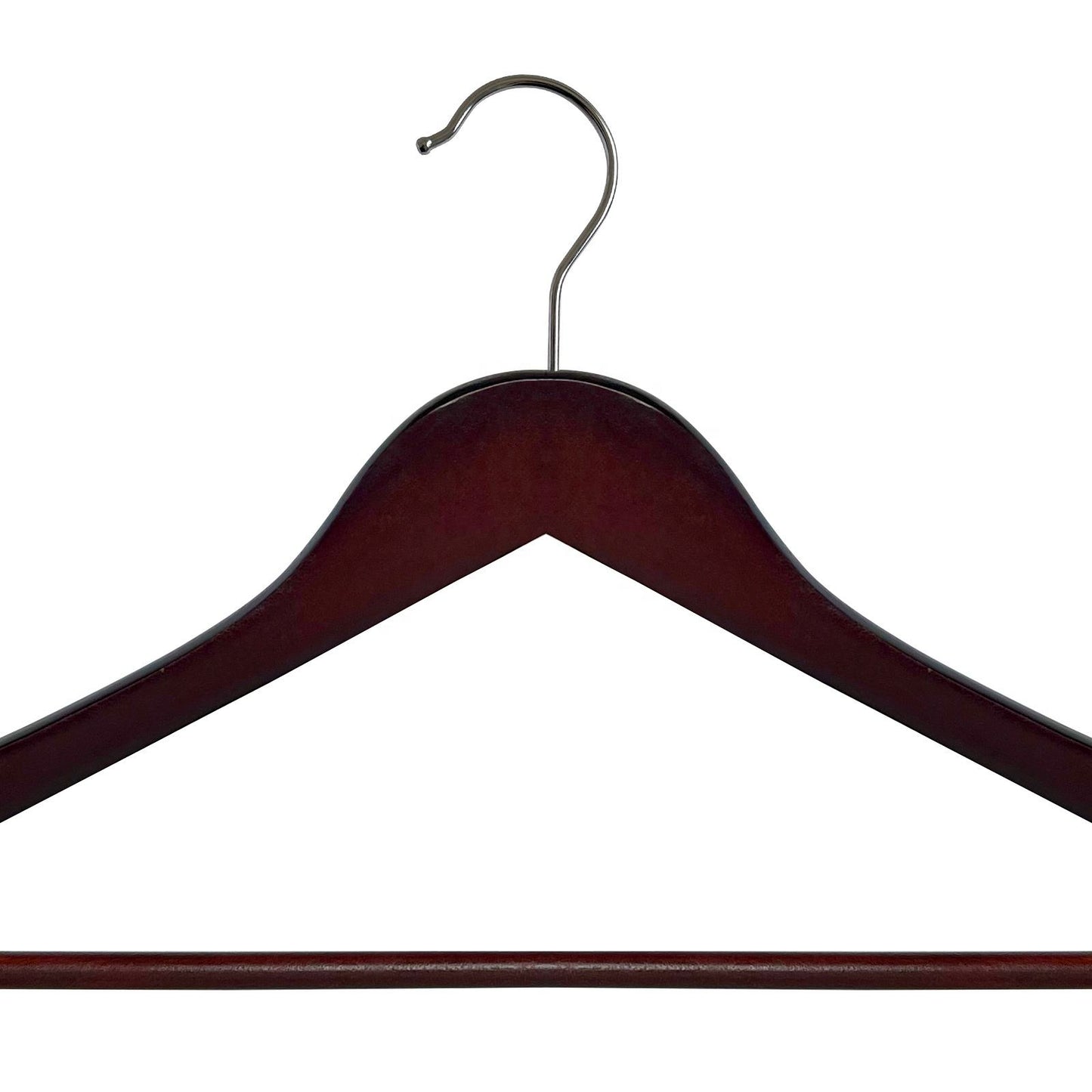 Dark Brown Suits Hanger Wooden With Trousers Bar