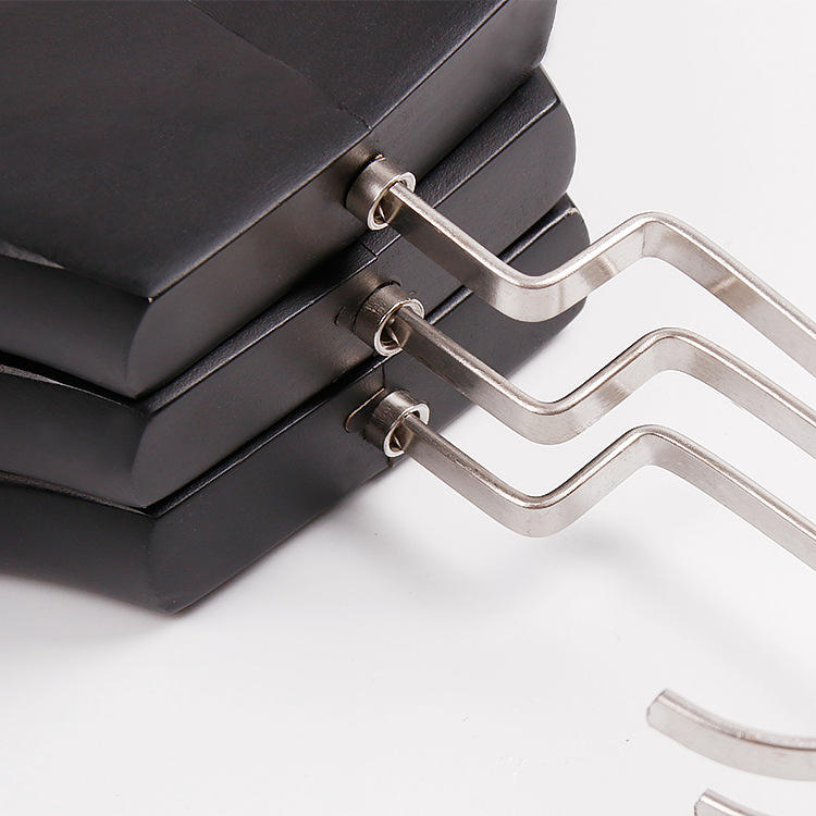 Black Solid Wooden Clothes Hanger For Adult Clothes