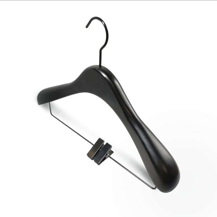 Luxury Black Color Big Coat Hanger with clips