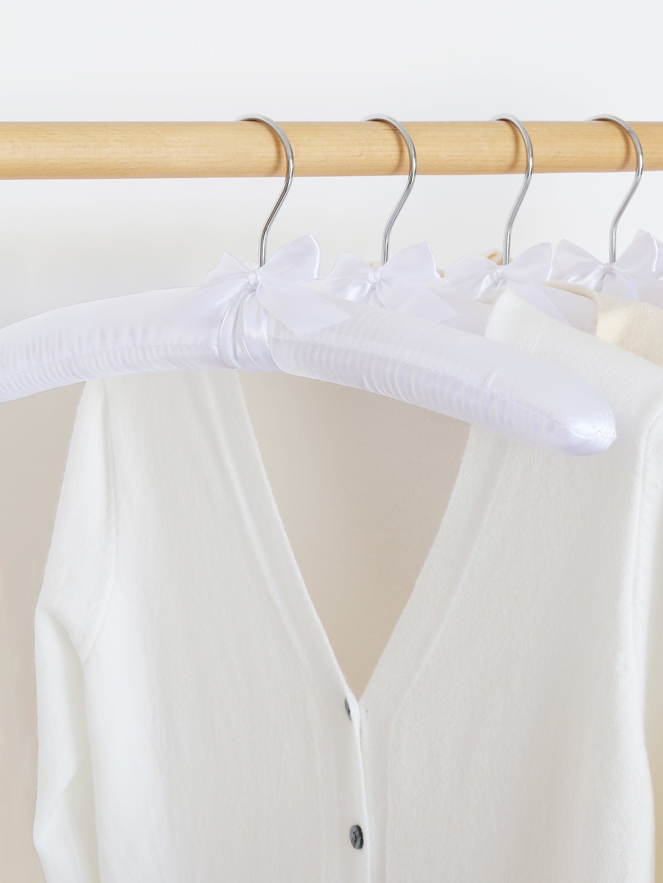 White Satin Hanger For Suit Shirt Women Hanger