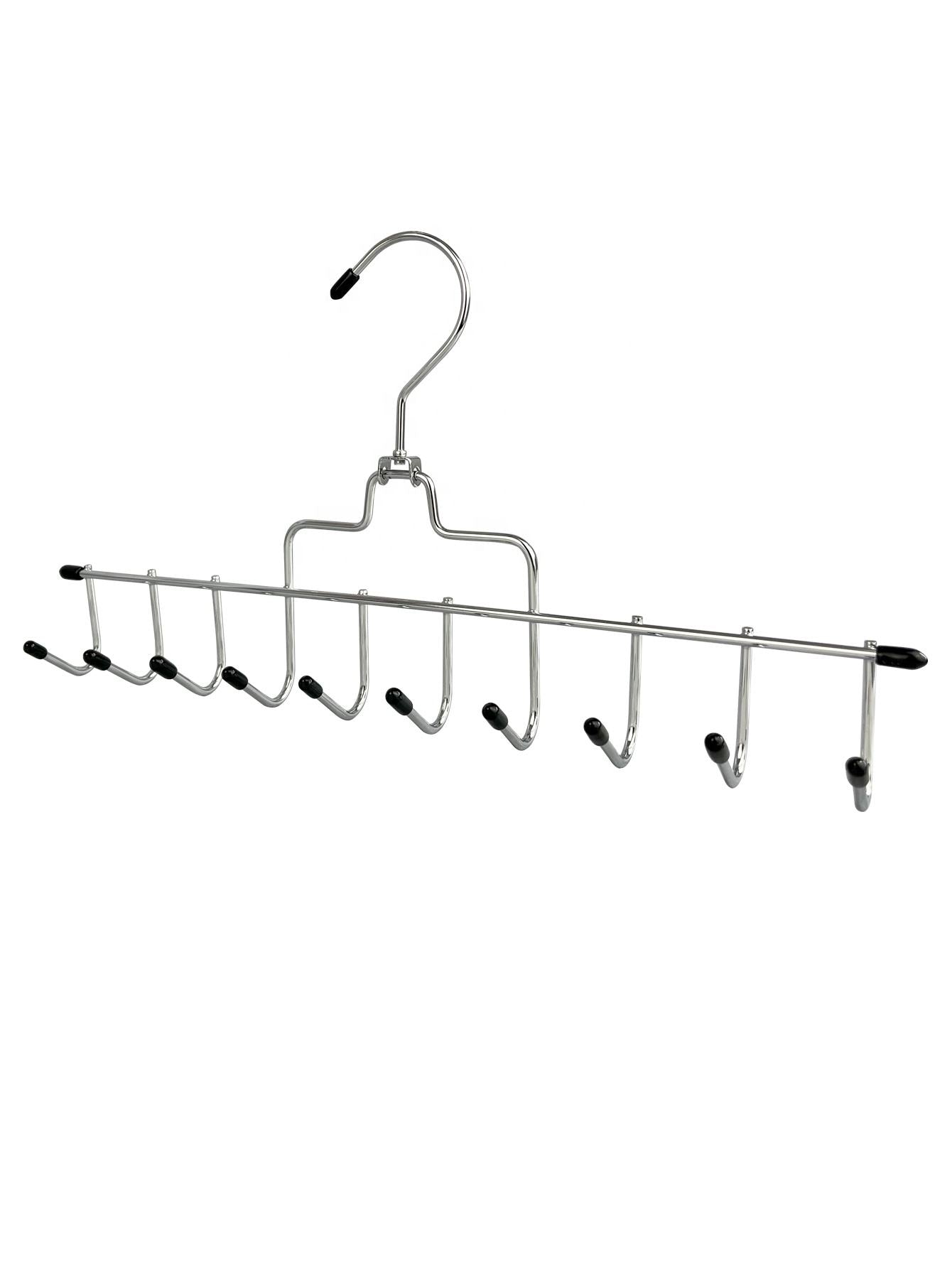 Multifunctional 10hooks Hanger Metal Chrome Space Saving for Closet