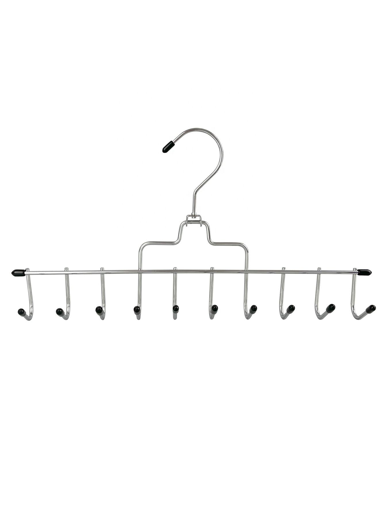 Multifunctional 10hooks Hanger Metal Chrome Space Saving for Closet
