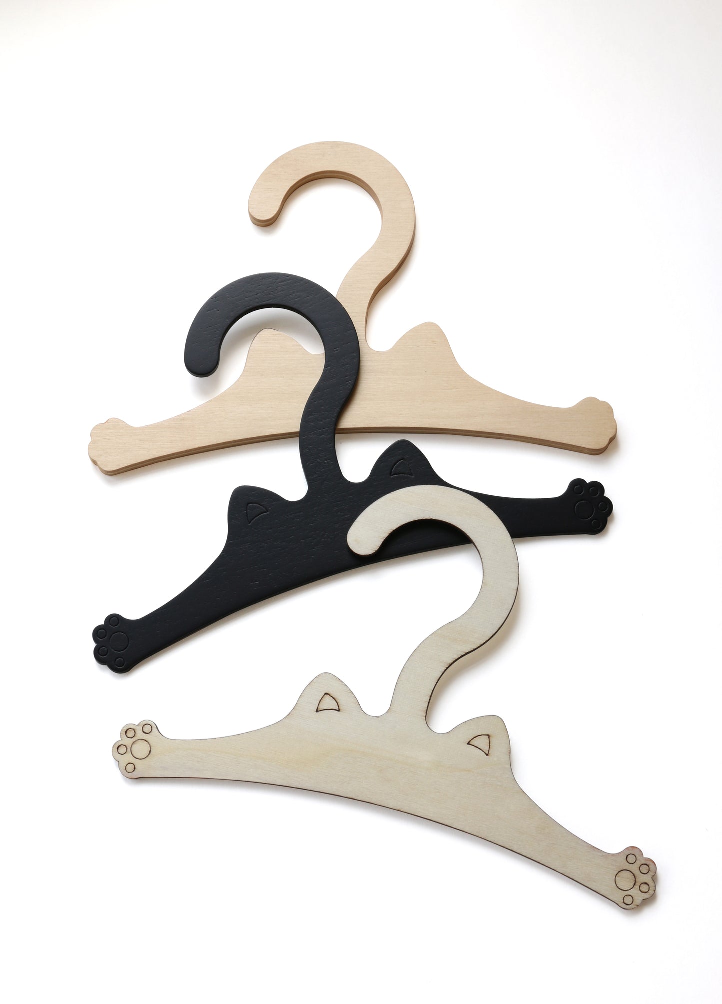 Cute Cat Small Size Wooden Hangers for Pet Cloths Doll Clothes