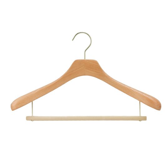Beech Wood Hanger With Flocked Round Pole