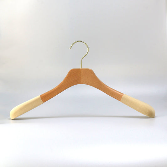 Beech Wood Hanger With Non-slip flocked Sholder For Women