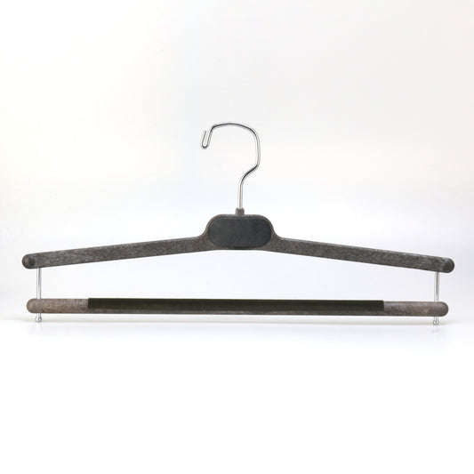 Brown Color Plastic Pant Hangers With Metal Plate Logo