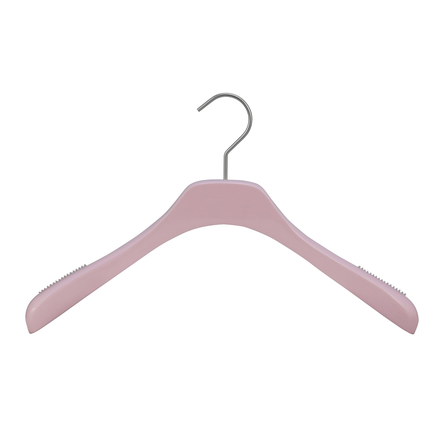 Pink Color Solid Wood Hanger With Wide Shoulder