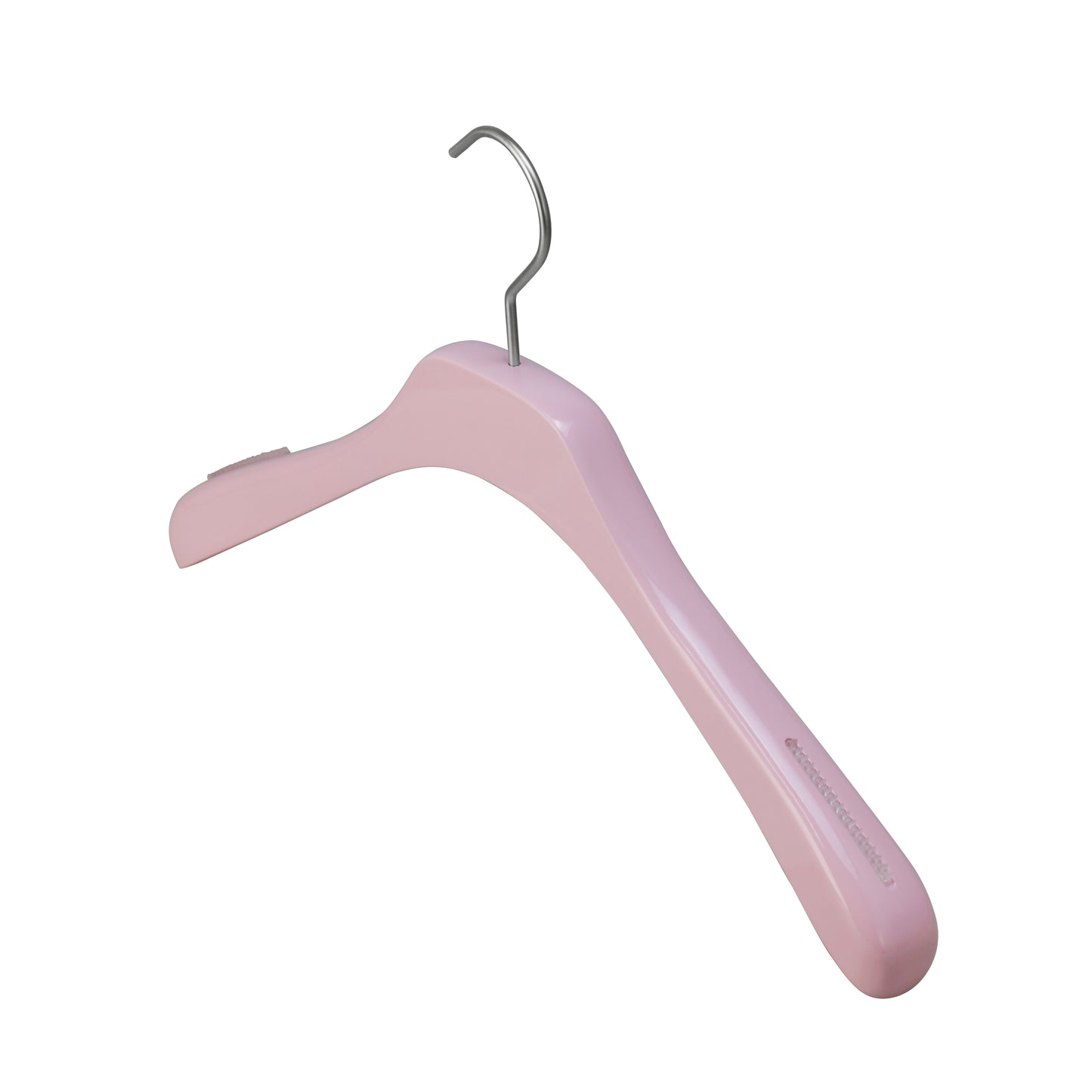 Pink Color Solid Wood Hanger With Wide Shoulder