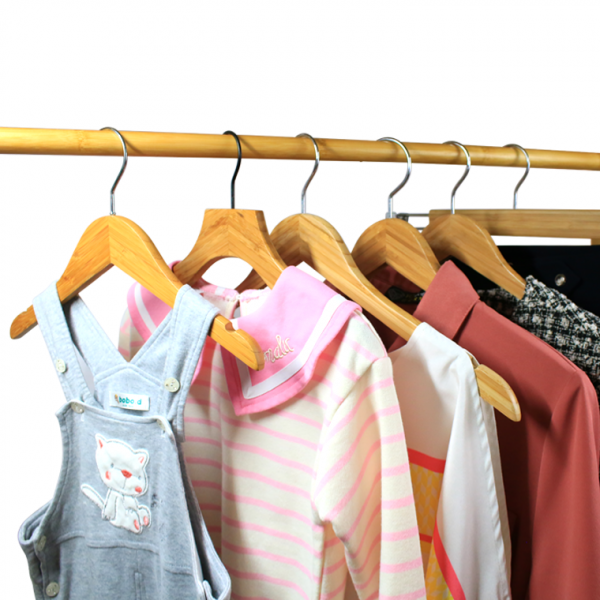 Bamboo Wood Cloth Hanger For Garment
