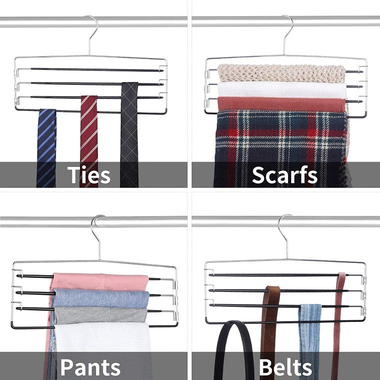 Strong Metal Pants Hanger With 4 Tier Swing Arm