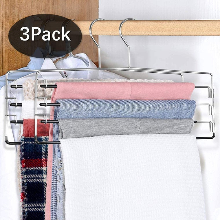 Strong Metal Pants Hanger With 4 Tier Swing Arm