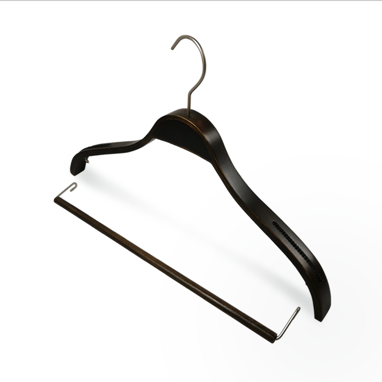 Antique Plywood Display Coat Hanger With Remove Bar