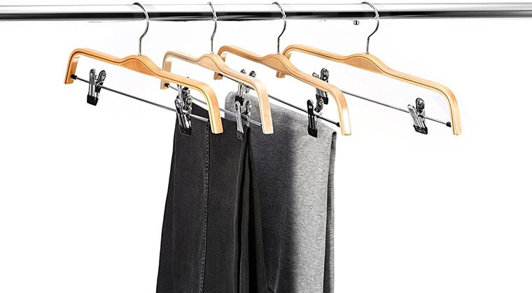 Laminated Plywood Trousers Hanger With Clips