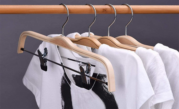 Laminated Plywood Trousers Hanger With Clips