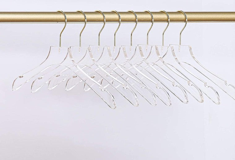 Luxury Clear Acrylic Coat Hanger With Gold Hook