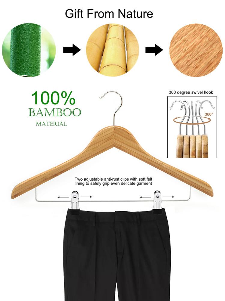 Bamboo Hanger For With Clips