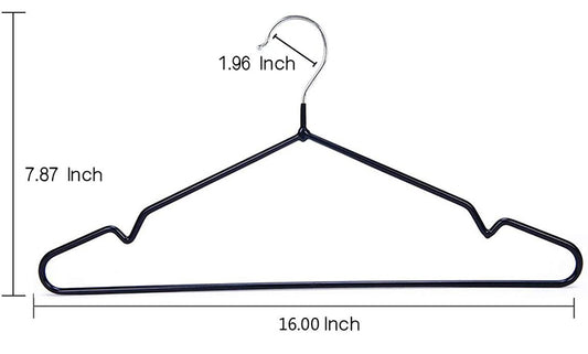 Heavy Duty Metal black shirt hanger With Anti Slip Notch