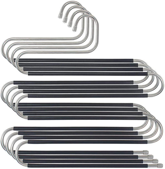 S-Shape Space Saving 5 layer Multifunction Heavy Metal pants Hangers