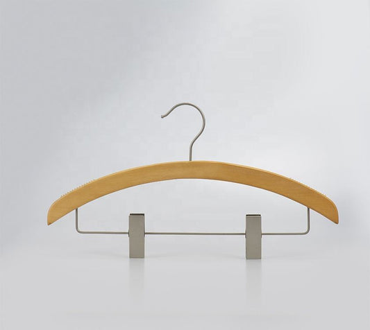 Lotus Wood Hanger With Clips for Women's Cloths Brands