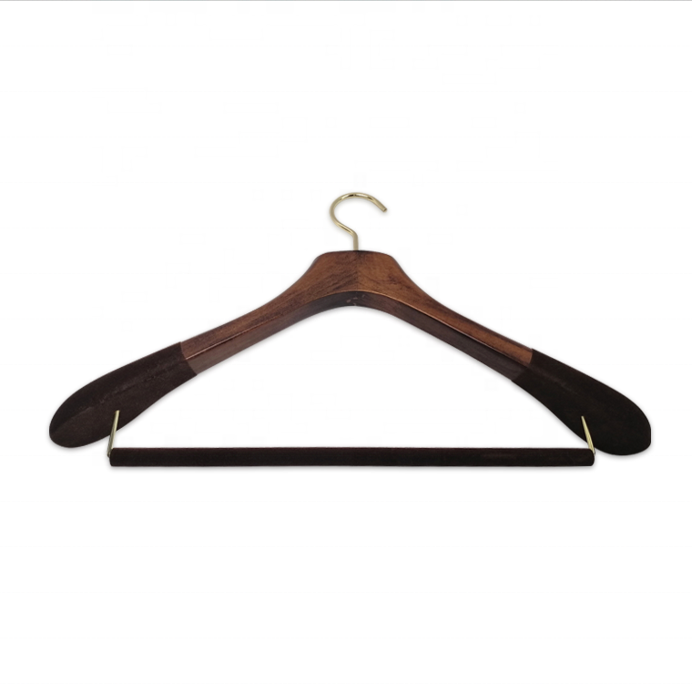 Wooden Hangers With Velvet Shoulder
