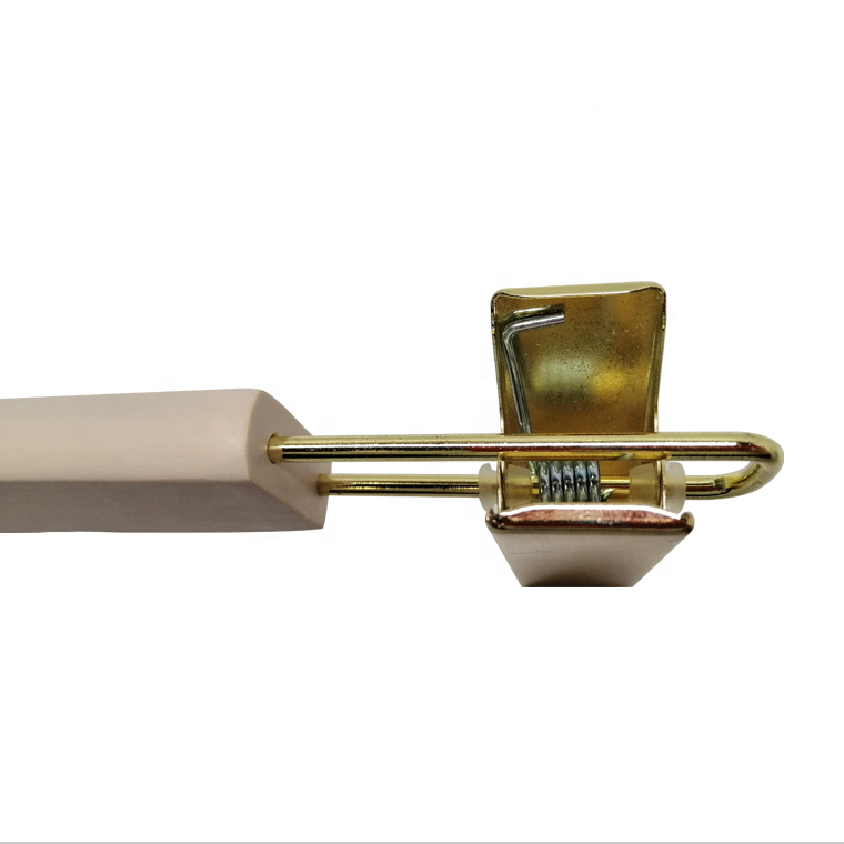White Trousers Hanger With Golden Hook and Clips