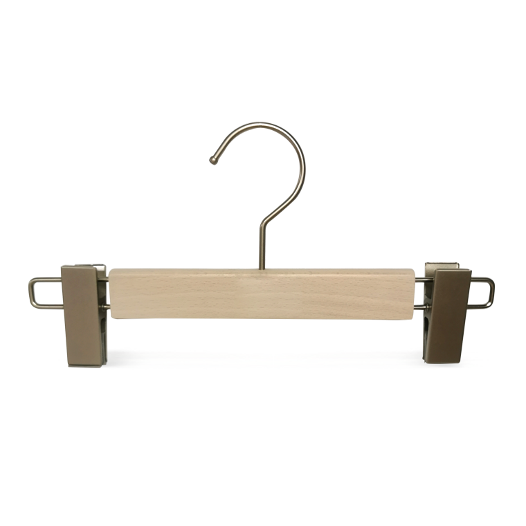Wooden Pants Hangers With Silver Clips
