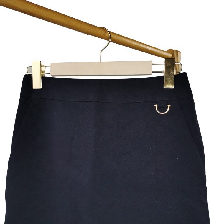 White Trousers Hanger With Golden Hook and Clips