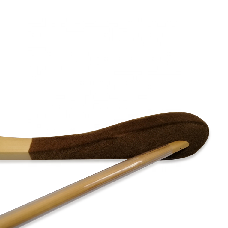 Lotus Wood Suits Hanger With Velvet Shoulder Round Bar