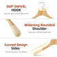 Solid Wood Hanger With Wide Flocked Anti-slip Shoulder