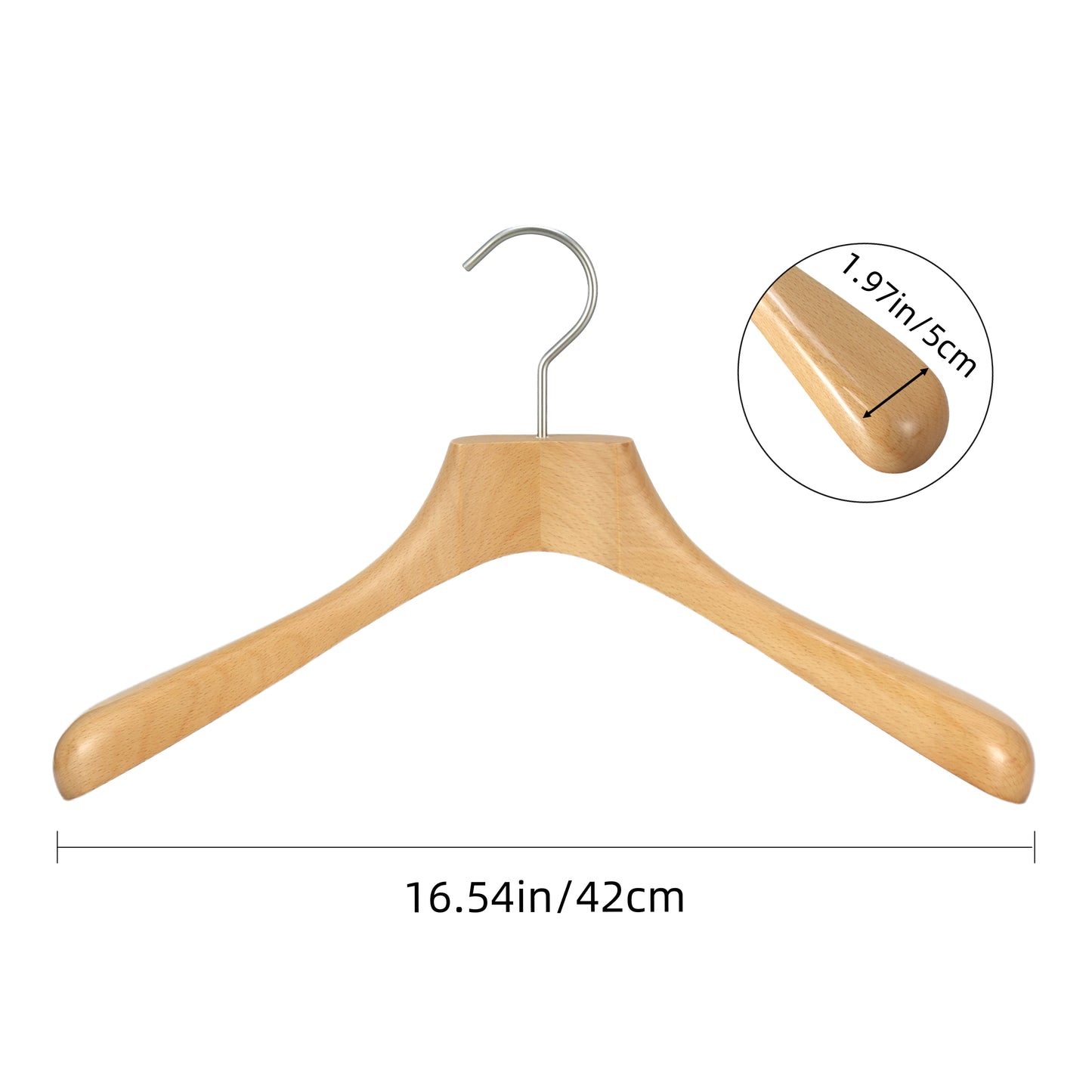 Solid Wood Hanger With Wide Anti-slip Shoulder