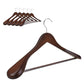 Walnut Brown Wide Shoulder Wooden Hanger With Swivel Hook