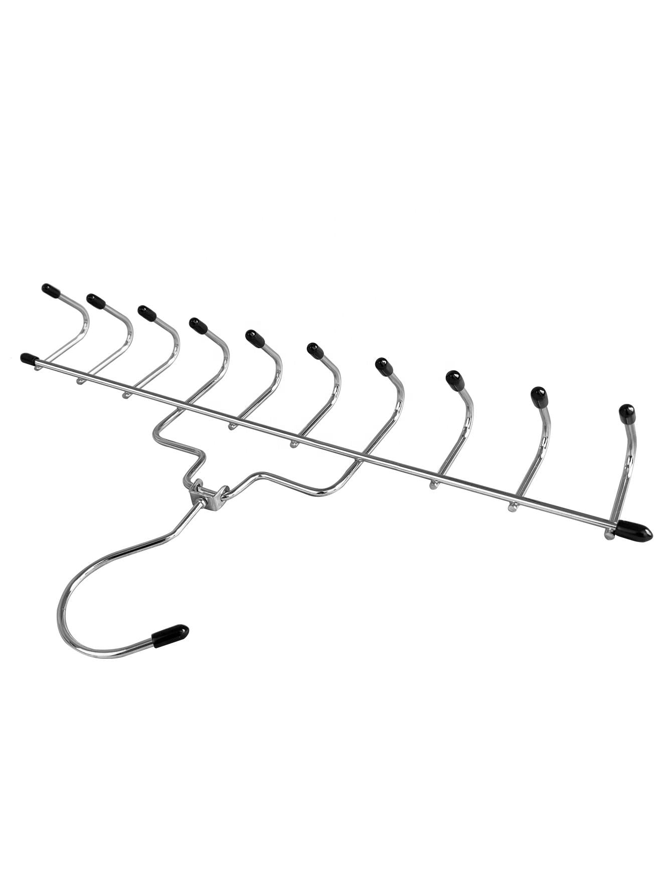 Multifunctional 10hooks Hanger Metal Chrome Space Saving for Closet