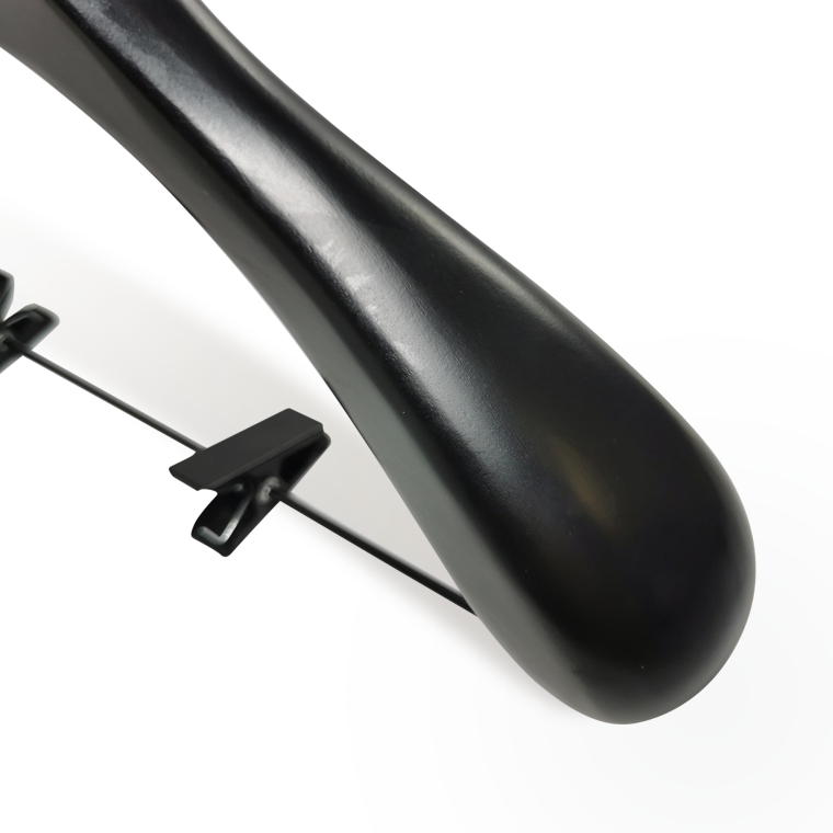 Luxury Black Color Big Coat Hanger with clips