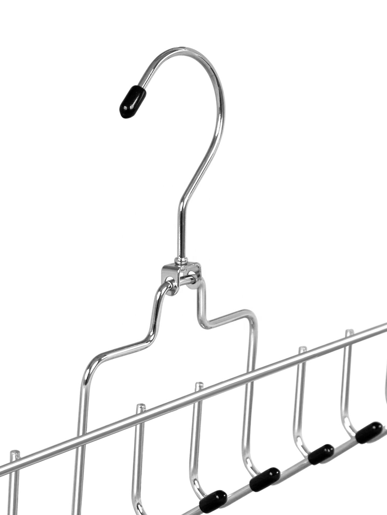Multifunctional 10hooks Hanger Metal Chrome Space Saving for Closet